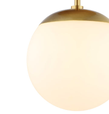 Marcel Bistro 7.75" Bohemian Farmhouse Iron/Frosted Glass LED Semi Flush Mount - JONATHAN Y